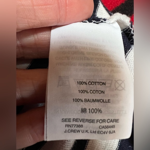 J.Crew Navy/White Striped Tee with bracelet length sleeves - Picture 6 of 11